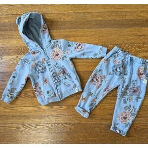 Next Girls' Floral Sweatsuit Size 18-24 Months